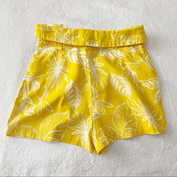 Tropical Print High Waist Linen Blend Short - Picture 8 of 11